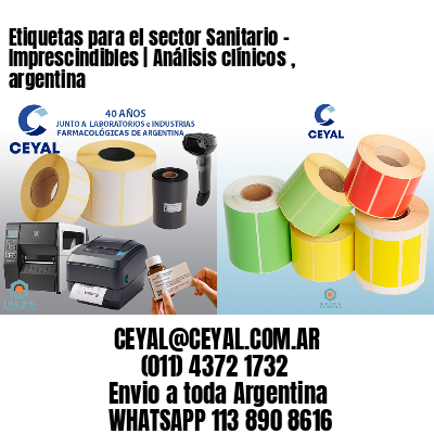 Etiquetas para el sector Sanitario – Imprescindibles | Análisis clínicos , argentina
