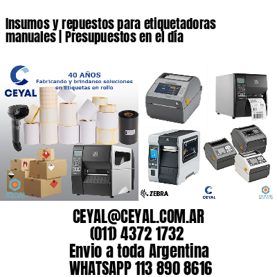 Insumos y repuestos para etiquetadoras manuales | Presupuestos en el día