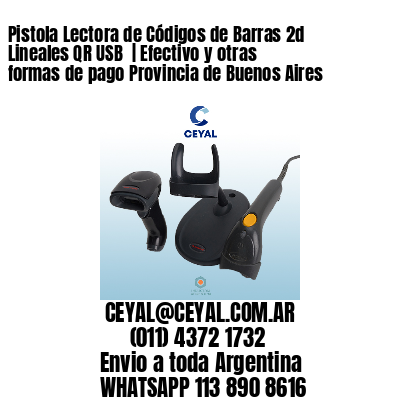 Pistola Lectora de Códigos de Barras 2d Lineales QR USB  | Efectivo y otras formas de pago Provincia de Buenos Aires