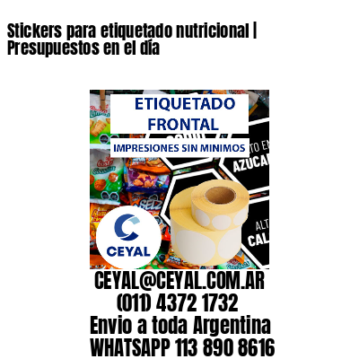 Stickers para etiquetado nutricional | Presupuestos en el día