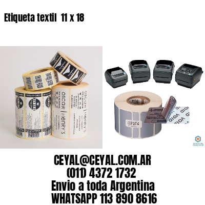 Etiqueta textil  11 x 18