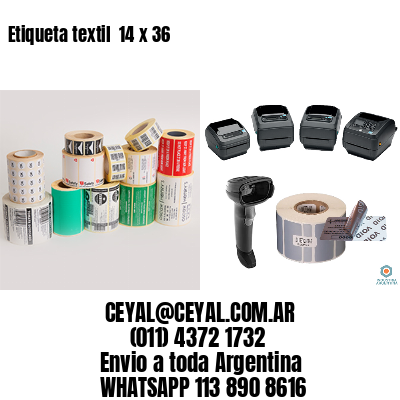 Etiqueta textil  14 x 36