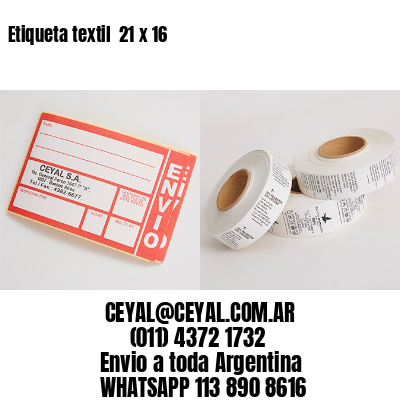 Etiqueta textil  21 x 16
