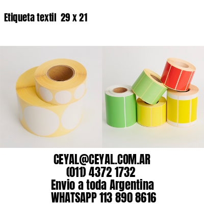 Etiqueta textil  29 x 21