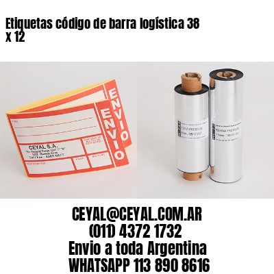 Etiquetas código de barra logística 38 x 12