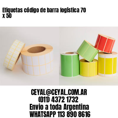 Etiquetas código de barra logística 70 x 50