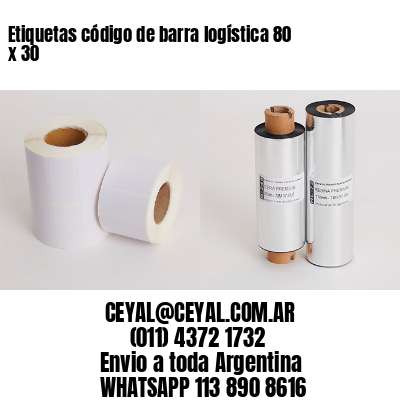 Etiquetas código de barra logística 80 x 30