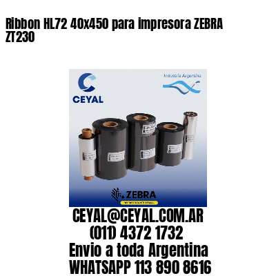 Ribbon HL72 40×450 para impresora ZEBRA ZT230