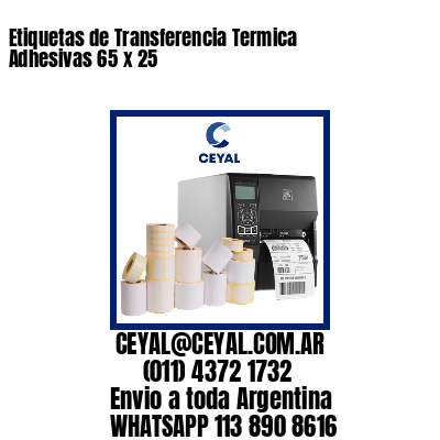 Etiquetas de Transferencia Termica Adhesivas 65 x 25