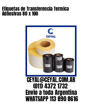 Etiquetas de Transferencia Termica Adhesivas 80 x 100