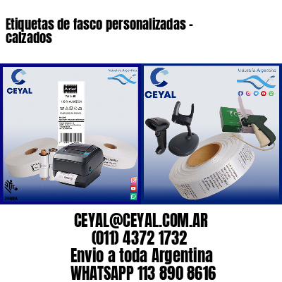 Etiquetas de fasco personalizadas – calzados