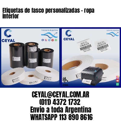 Etiquetas de fasco personalizadas – ropa interior