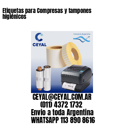 Etiquetas para Compresas y tampones higiénicos