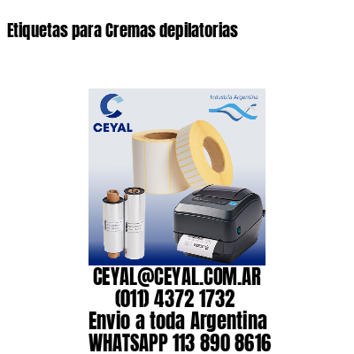 Etiquetas para Cremas depilatorias