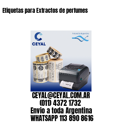 Etiquetas para Extractos de perfumes