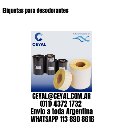 Etiquetas para desodorantes
