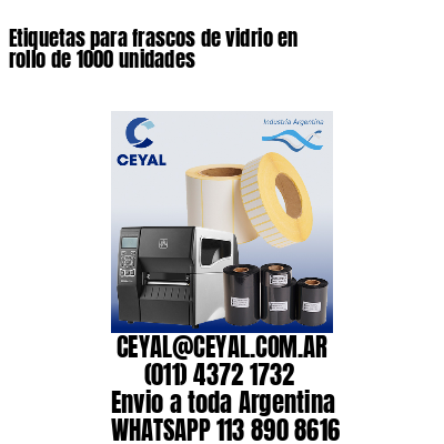 Etiquetas para frascos de vidrio en rollo de 1000 unidades