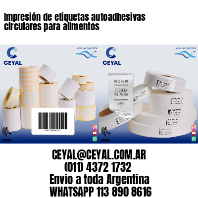 Impresión de etiquetas autoadhesivas circulares para alimentos