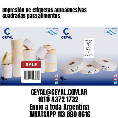 Impresión de etiquetas autoadhesivas cuadradas para alimentos