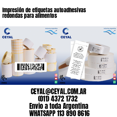 Impresión de etiquetas autoadhesivas redondas para alimentos