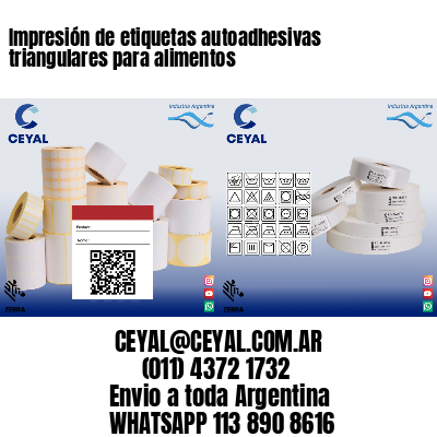 Impresión de etiquetas autoadhesivas triangulares para alimentos