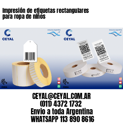 Impresión de etiquetas rectangulares para ropa de niños