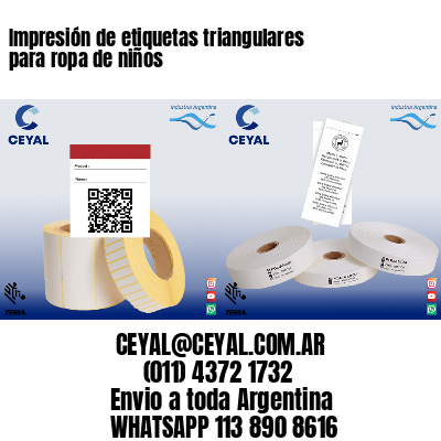 Impresión de etiquetas triangulares para ropa de niños