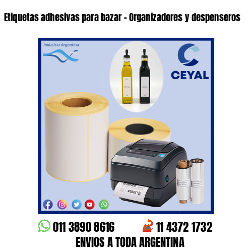 Etiquetas adhesivas para bazar – Organizadores y despenseros