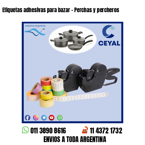 Etiquetas adhesivas para bazar – Perchas y percheros