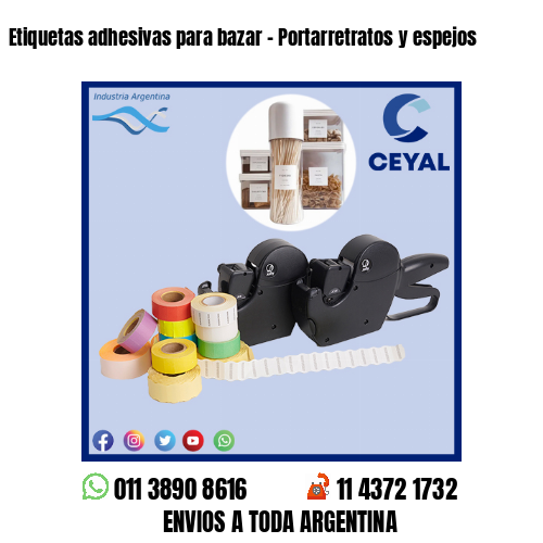 Etiquetas adhesivas para bazar – Portarretratos y espejos