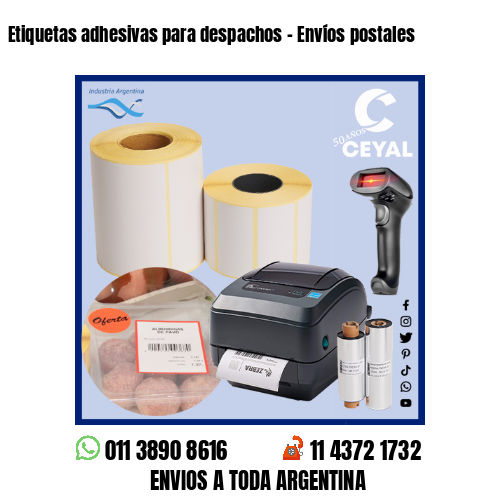 Etiquetas adhesivas para despachos – Envíos postales