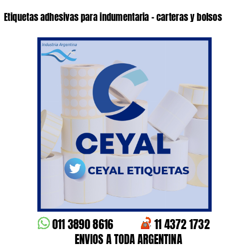 Etiquetas adhesivas para indumentaria - carteras y bolsos