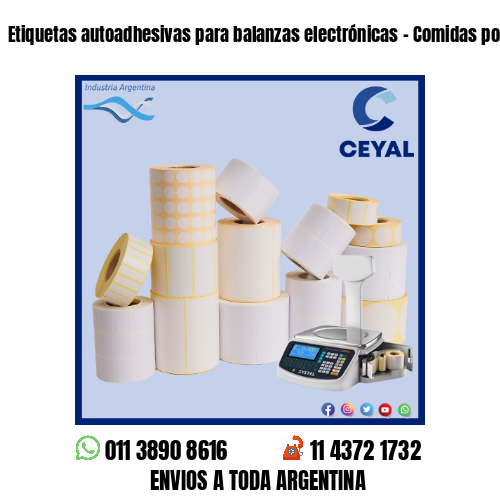 Etiquetas autoadhesivas para balanzas electrónicas – Comidas por peso