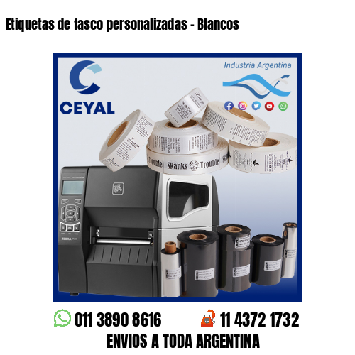 Etiquetas de fasco personalizadas – Blancos