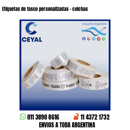 Etiquetas de fasco personalizadas – colchas