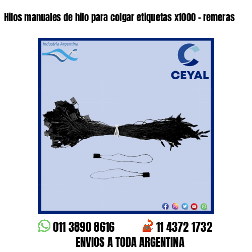 Hilos manuales de hilo para colgar etiquetas x1000 – remeras