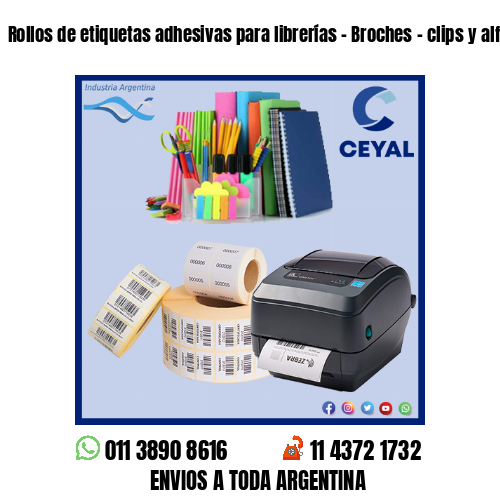 Rollos de etiquetas adhesivas para librerías – Broches – clips y alfileres
