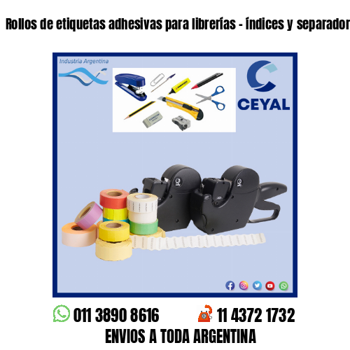 Rollos de etiquetas adhesivas para librerías – índices y separadores
