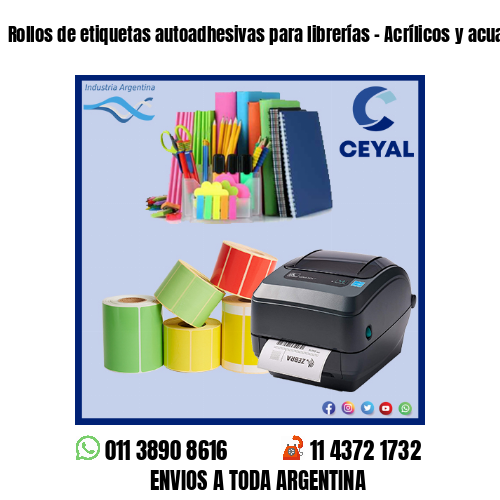 Rollos de etiquetas autoadhesivas para librerías – Acrílicos y acuarelas
