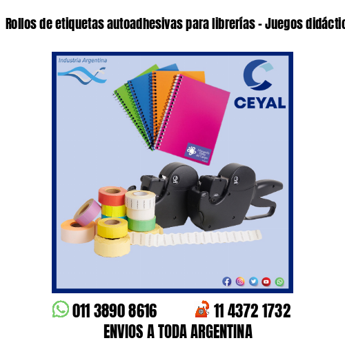 Rollos de etiquetas autoadhesivas para librerías – Juegos didácticos