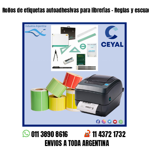 Rollos de etiquetas autoadhesivas para librerías – Reglas y escuadras