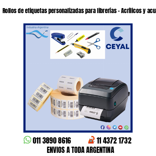 Rollos de etiquetas personalizadas para librerías – Acrílicos y acuarelas