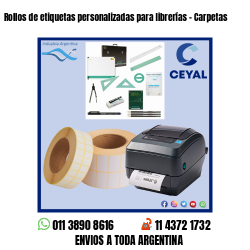 Rollos de etiquetas personalizadas para librerías – Carpetas