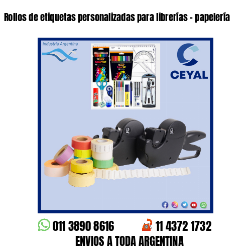 Rollos de etiquetas personalizadas para librerías – papelería