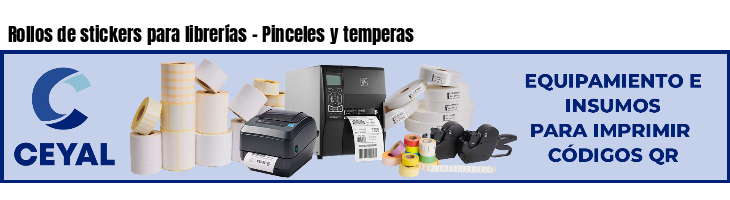 Rollos de stickers para librerías - Pinceles y temperas