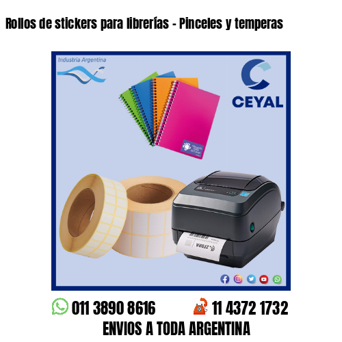 Rollos de stickers para librerías – Pinceles y temperas