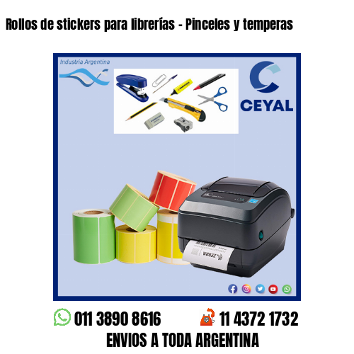 Rollos de stickers para librerías – Pinceles y temperas