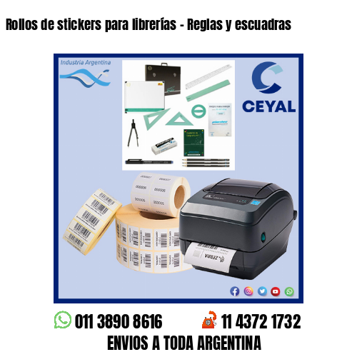 Rollos de stickers para librerías – Reglas y escuadras