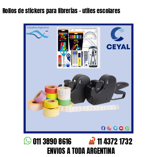 Rollos de stickers para librerías – utiles escolares