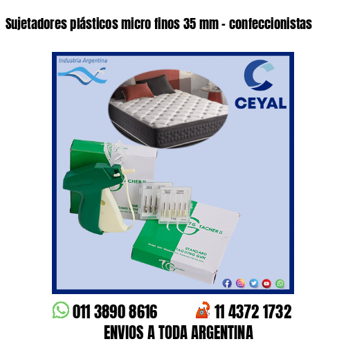 Sujetadores plásticos micro finos 35 mm – confeccionistas